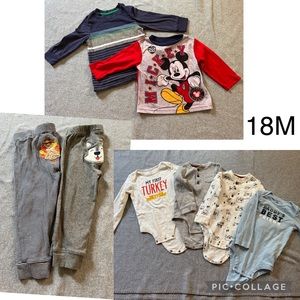 8 pieces baby boy clothes bundle size 18M
